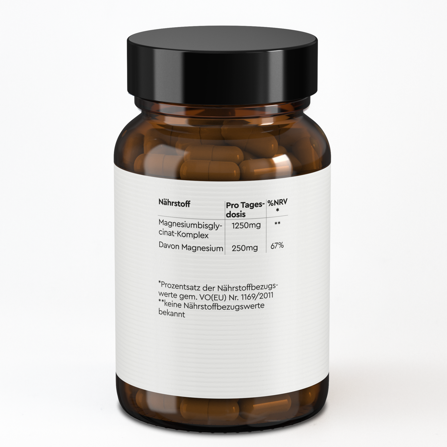 Magnesiumbisglycinat Kapseln zur Unterstützung der normalen Muskelfunktion, des Nervensystems und zur Verringerung von Müdigkeit