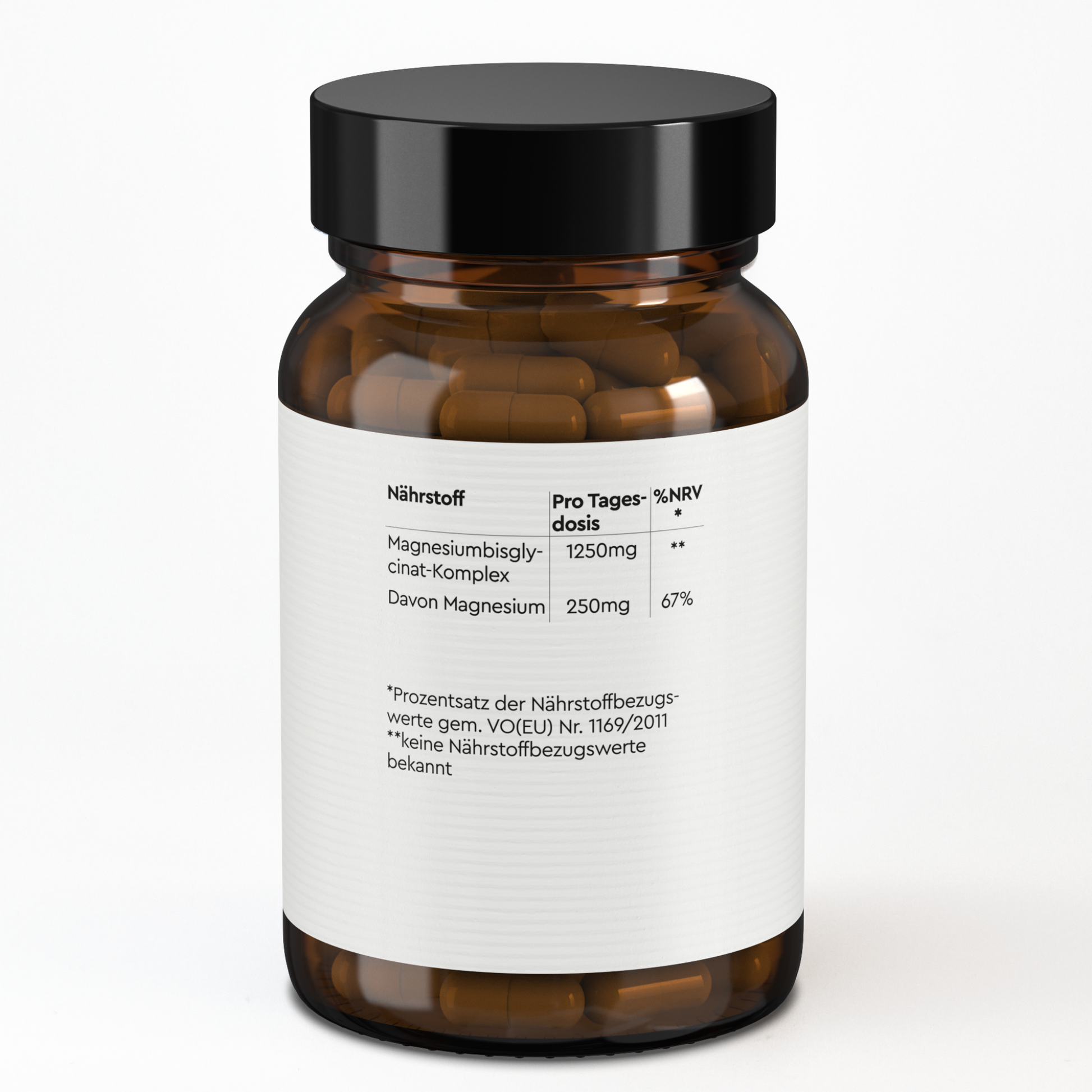 Magnesiumbisglycinat Kapseln zur Unterstützung der normalen Muskelfunktion, des Nervensystems und zur Verringerung von Müdigkeit